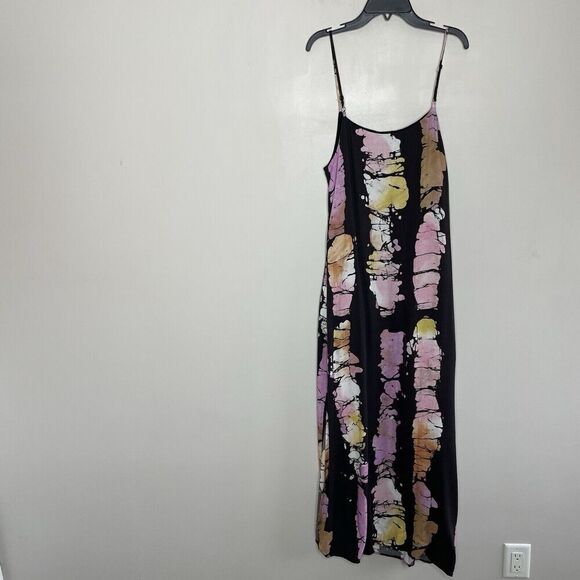 BUSAYO Collective Slip Dress Women Medium Black Purple Tie Dye Midi - Picture 10 of 16
